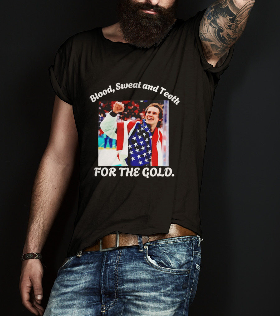Blood Sweat And Teeth For The Gold USA Hockey T-Shirt