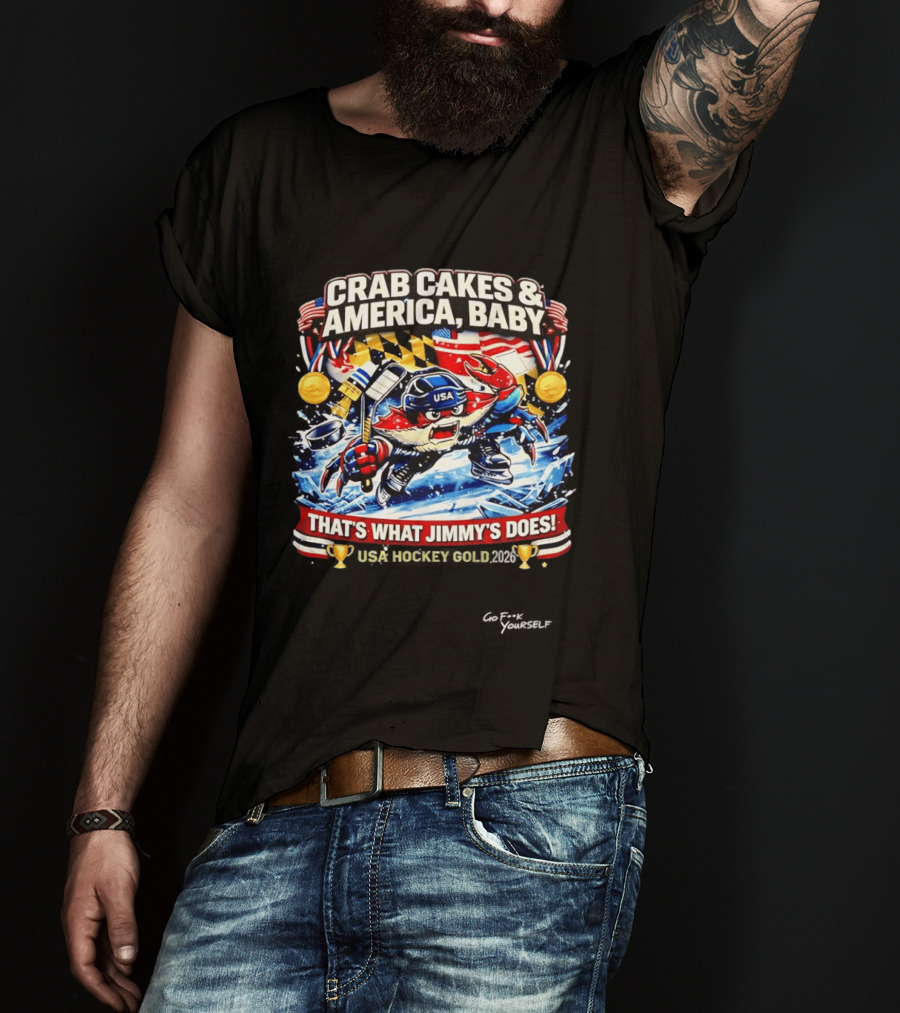 Crab Cakes And America Baby USA Hockey Gold 2026 That's What Jimmy's Does T-Shirt