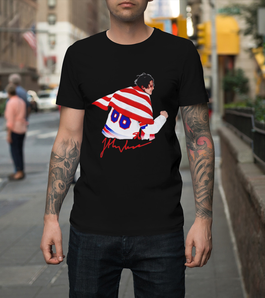 Love Hughes Jack USA 86 Autograph American Flag T-Shirt