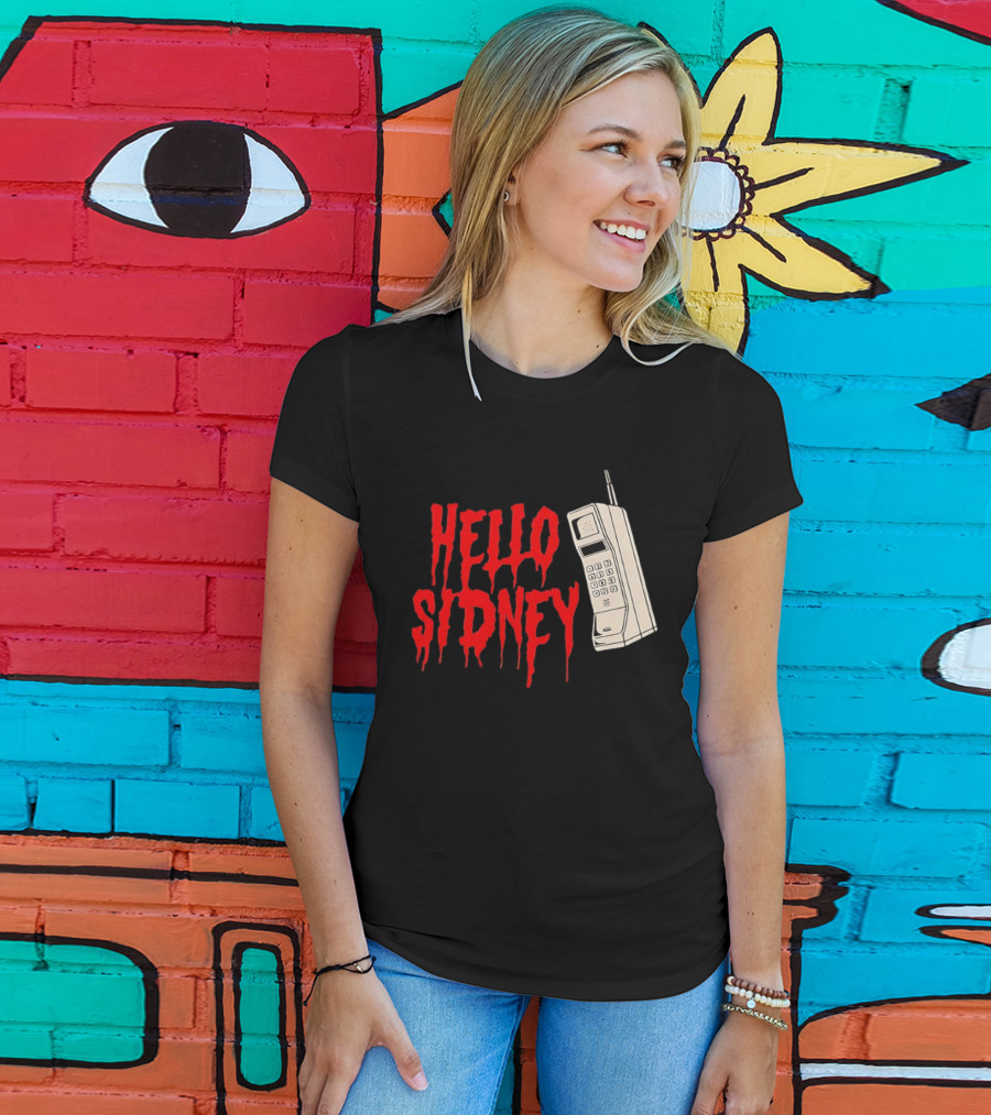 Hello Sidney Scream Movie Vintage Phone Dripping Blood T-Shirt