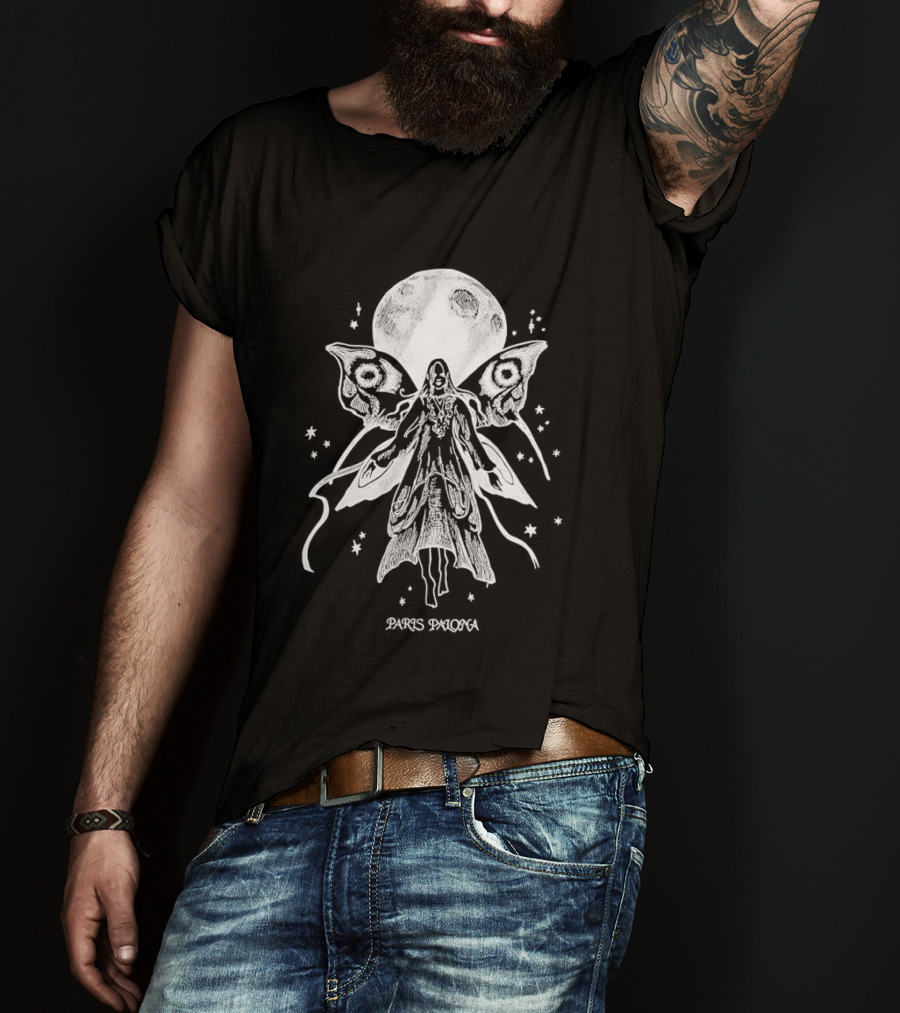 Paris Paloma Mothman Moon Scene T-Shirt