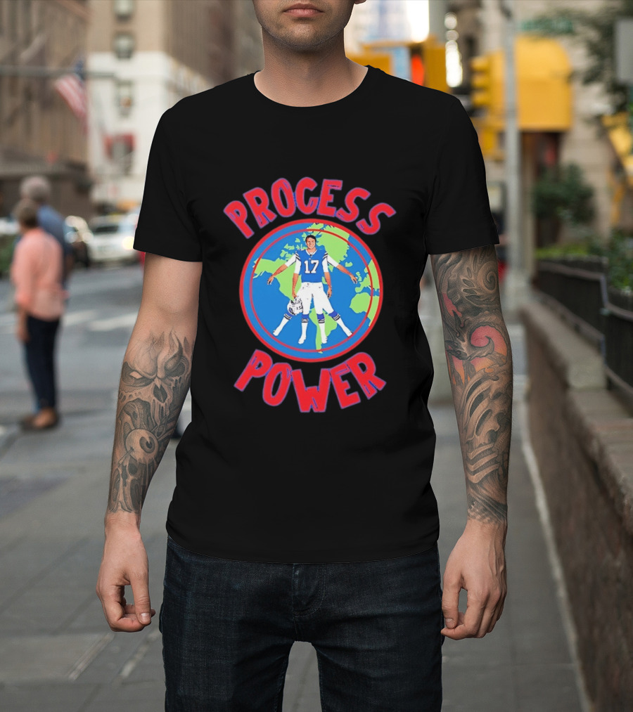 Process Power Josh Allen 17 Buffalo Bills Global Football T-Shirt