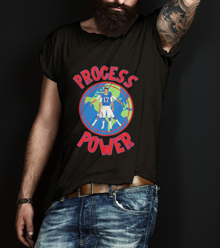 Process Power Josh Allen 17 Buffalo Bills Global Football T-Shirt