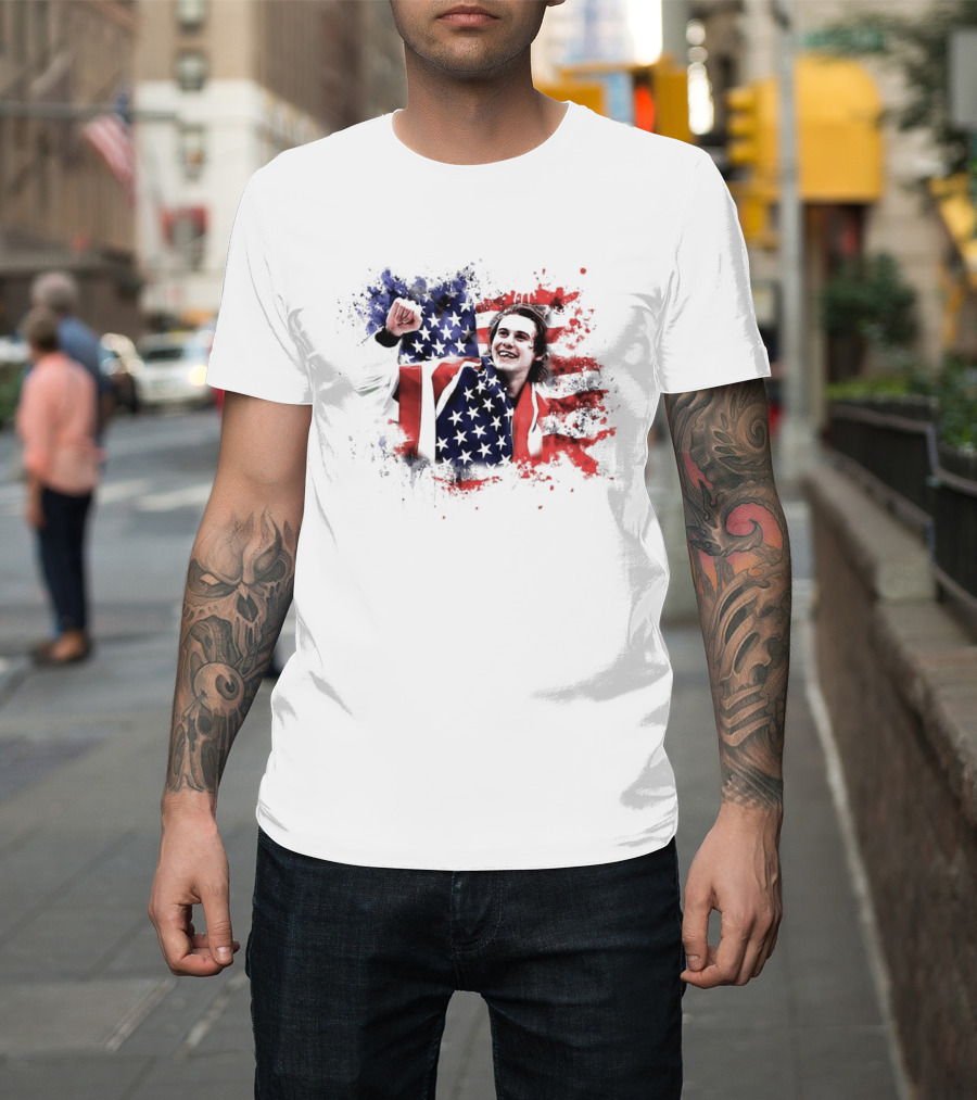 Jack Hughes USA Hockey Overtime Winner Victory Celebration T-Shirt