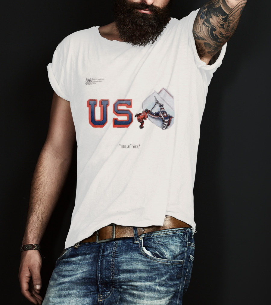 US Hockey Victory Helle Yes Connor Hellebuyck Heroic As US Holds Off Canada For Olympic Gold T-Shirt