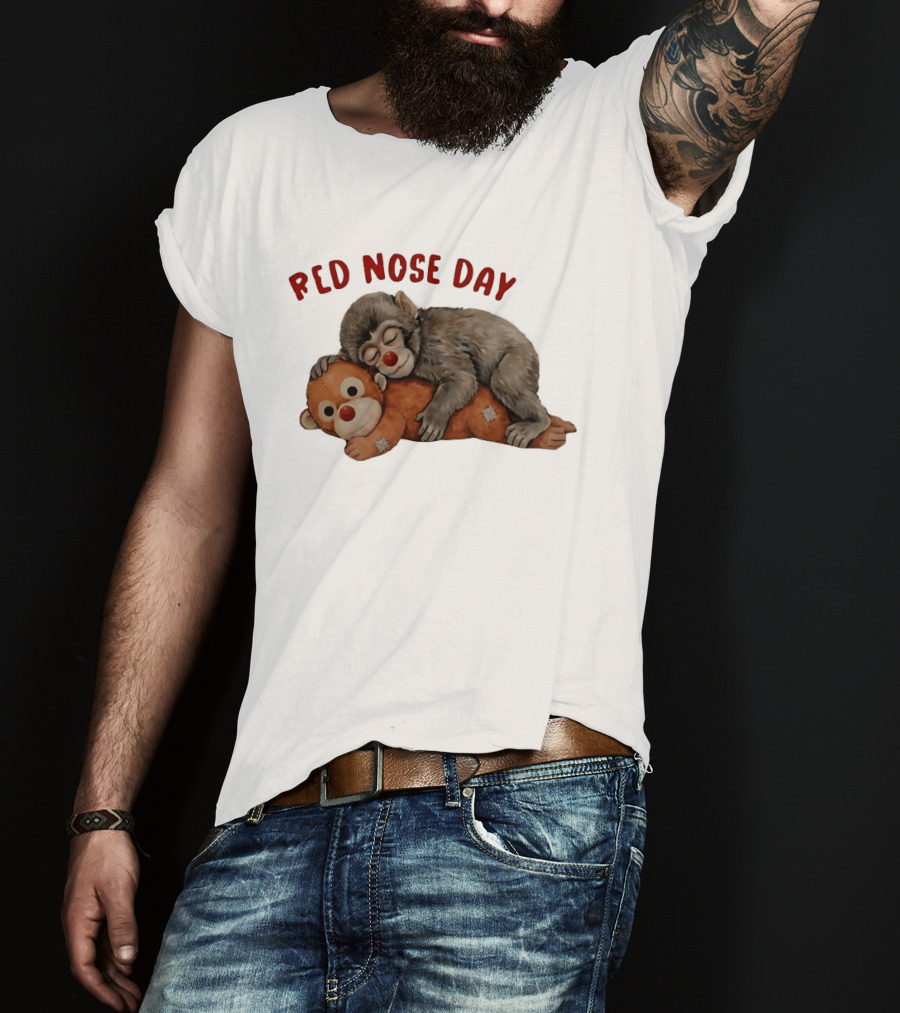 Red Nose Day Punch Monkey And Toy T-Shirt