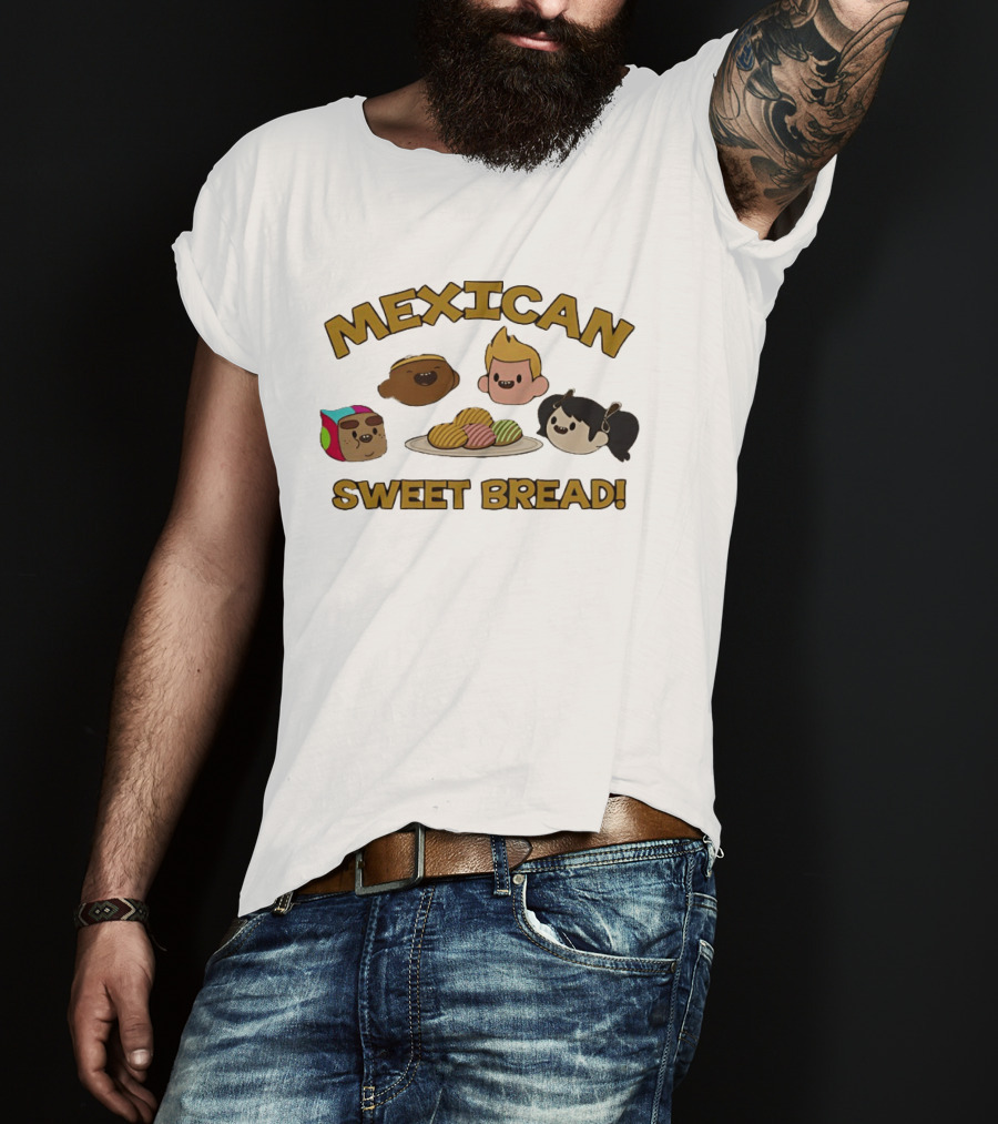 Mexican Sweet Bread Characters And Conchas Plate T-Shirt