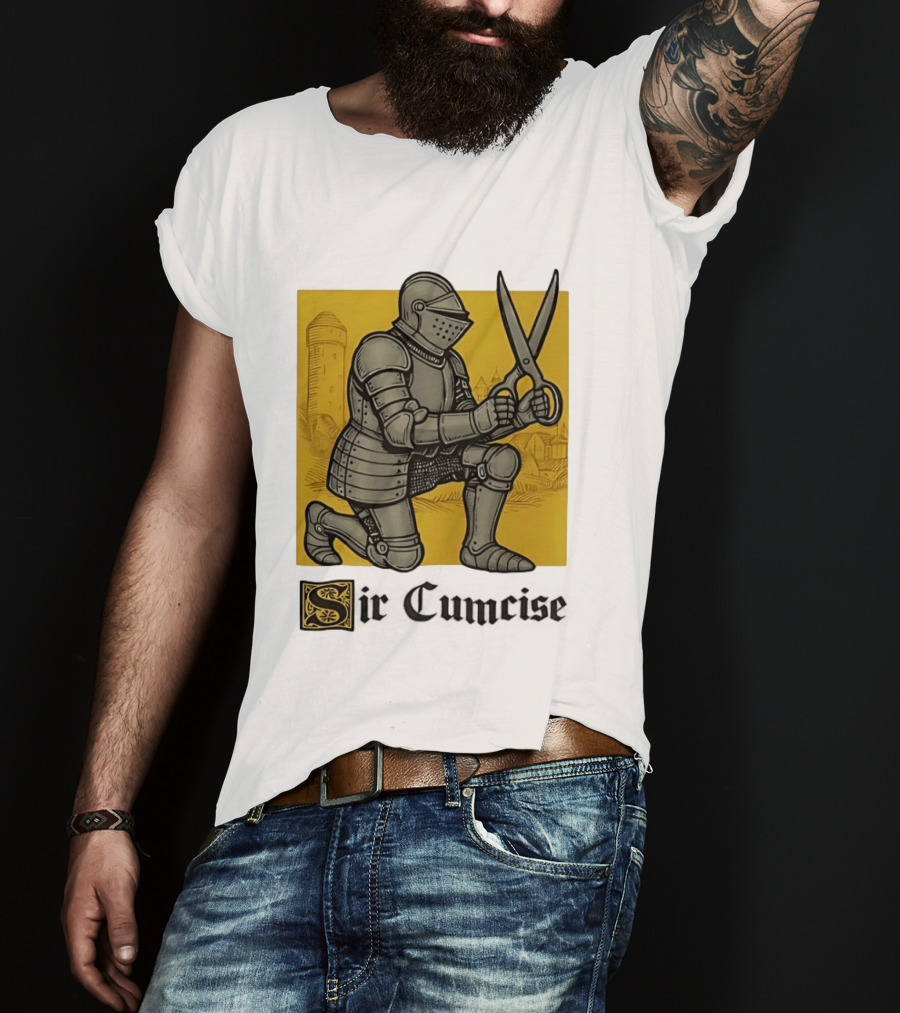 Sir Cumcise Knight Armor With Scissors Medieval T-Shirt