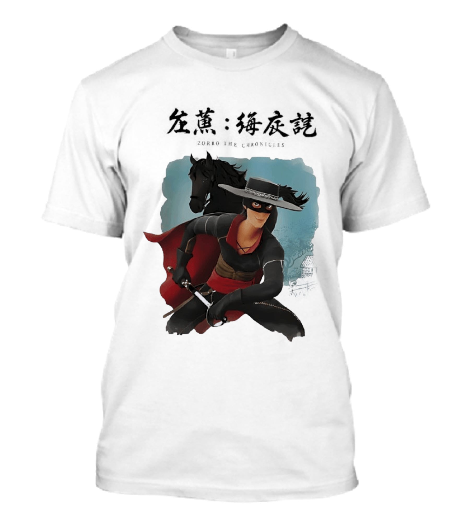 Zorro The Chronicles Heroic Adventure And Black Horse T-Shirt