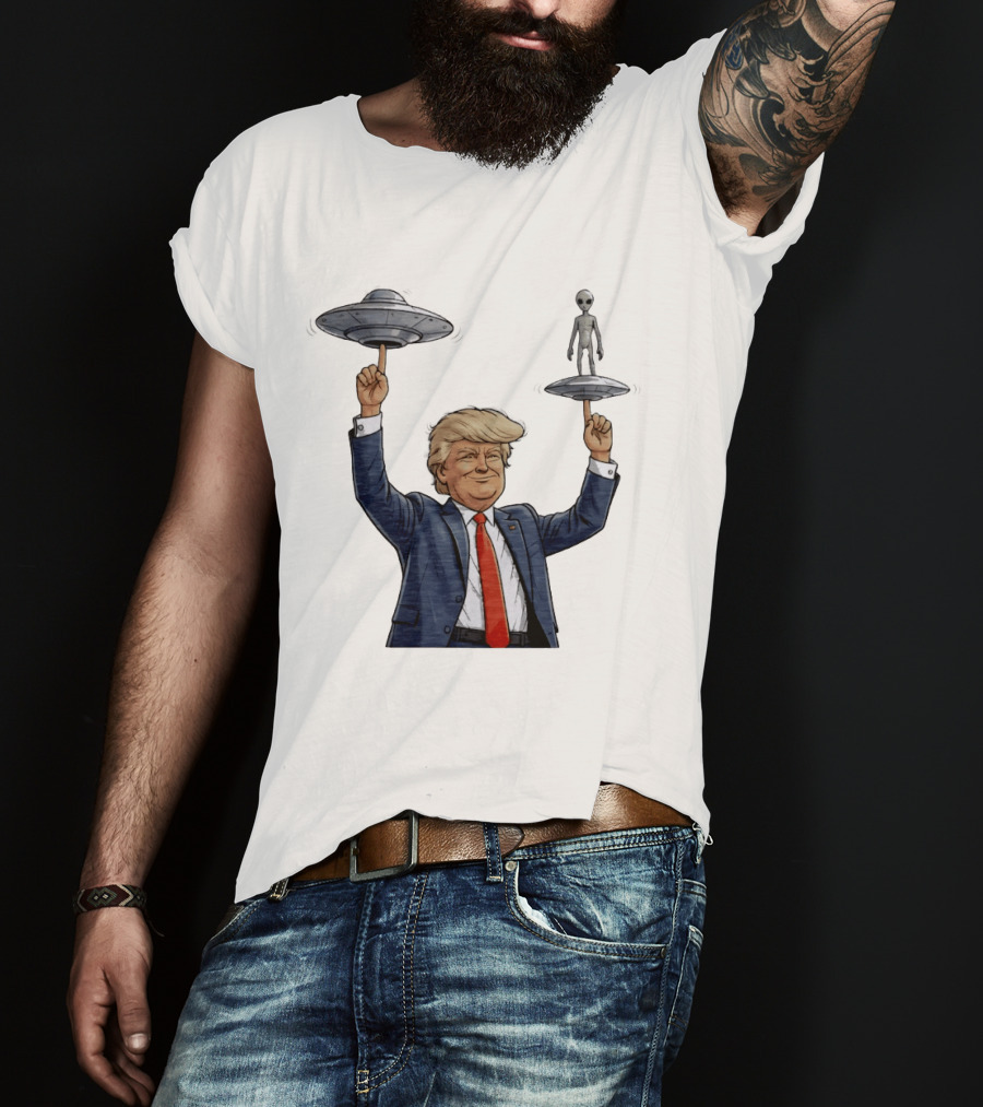 Trump Alien UFO Balancing Act Spinner T-Shirt