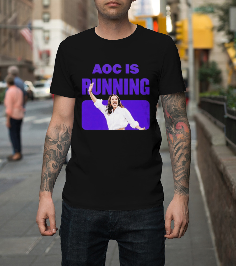 AOC Is Running For President 2028 Bold Campaign Enthusiasm T-Shirt