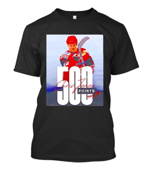 Chris Jones 500 Points Hockey Swindon Wildcats Number 47 T-Shirt