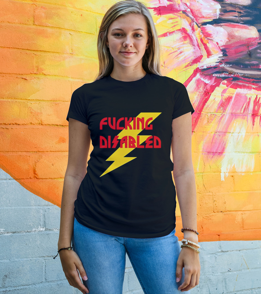 Fcking Disabled Lightning Bolt T-Shirt