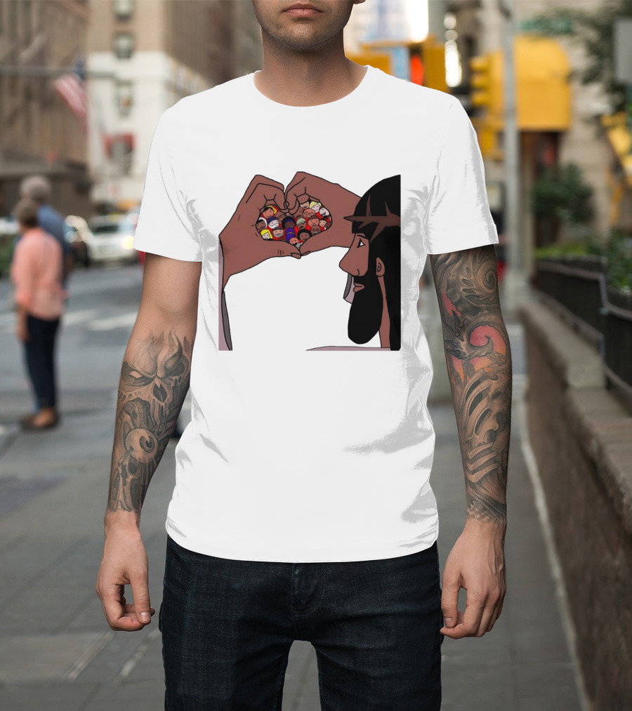 Jesus Love Includes Everyone Heart Hands Diversity Faces T-Shirt