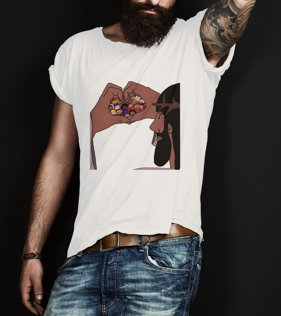 Jesus Love Includes Everyone Heart Hands Diversity Faces T-Shirt
