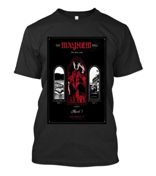 The Mayhem Ball Tour 2025 2026 Lady Gaga March 1 Fort Worth TX Dickies Arena T-Shirt