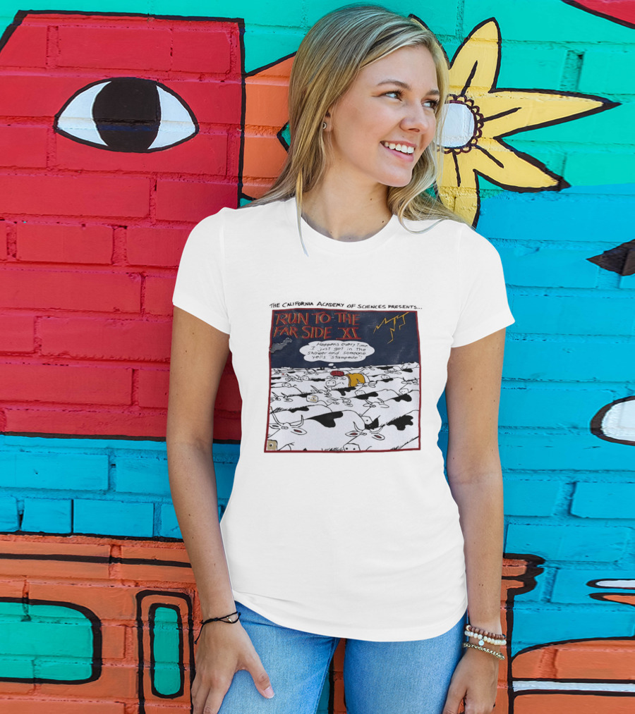 Run To The Far Side XI California Academy Of Sciences Stampede Scene T-Shirt