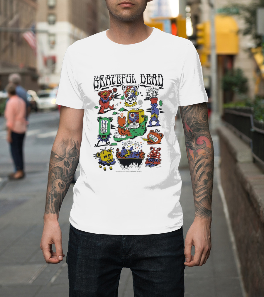 Grateful Dead Killer Acid Bears Psychedelic Cartoon Mashup T-Shirt
