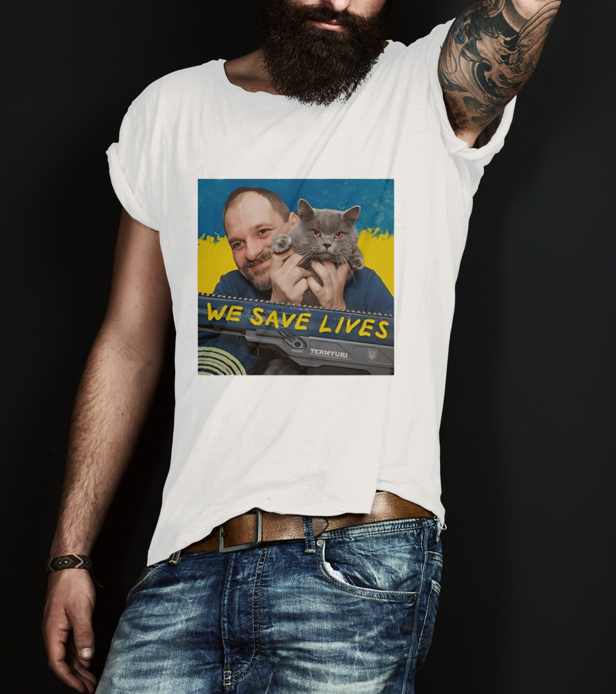 We Save Lives Ukraine Temnyuri Cat T-Shirt