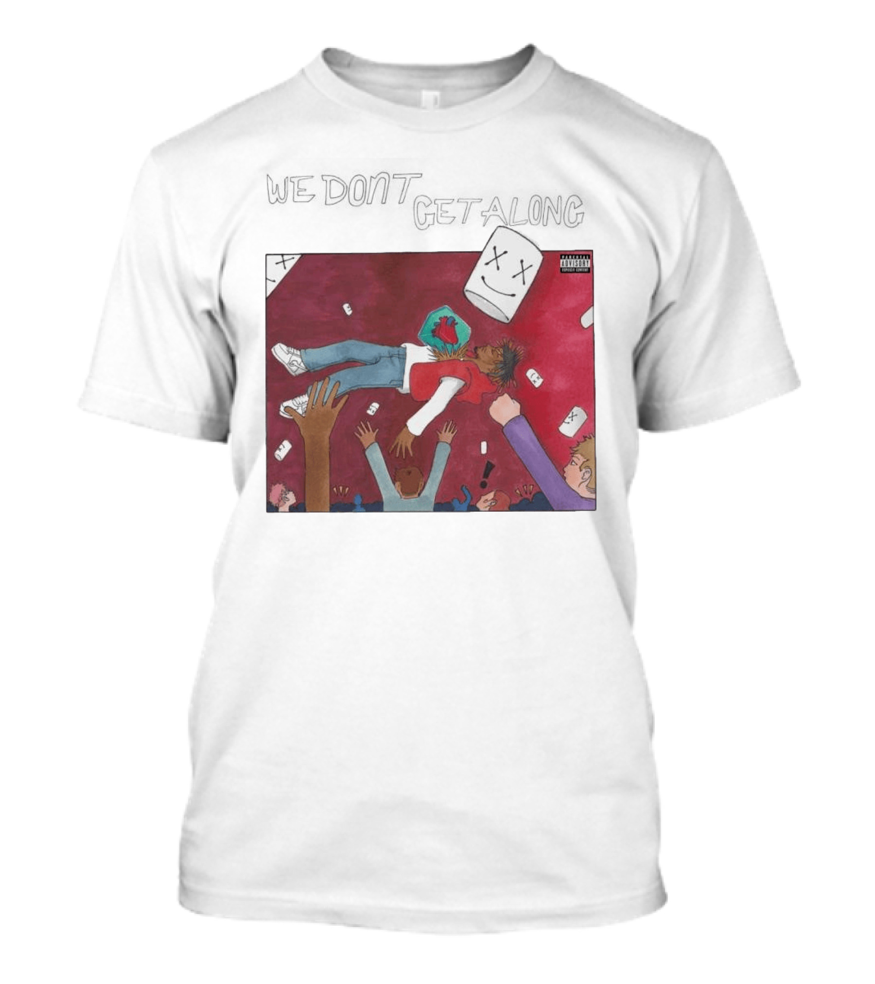 JuiceWrld 9 9 9 X Marshmello We Don't Get Along Cover Art Explicit Content T-Shirt