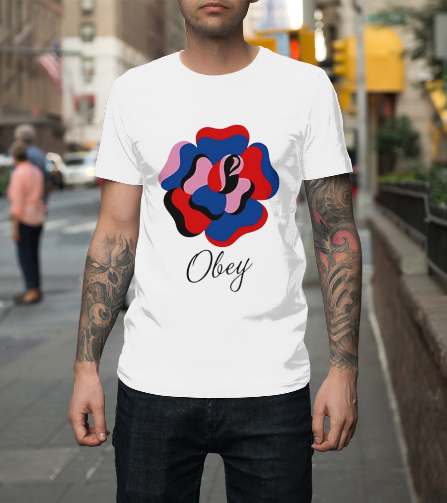 Obey Paper Rose Multi Color Artful Blossom T-Shirt