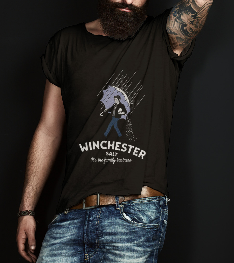 Winchester Salt It's The Family Business Umbrella Rain Scene T-Shirt