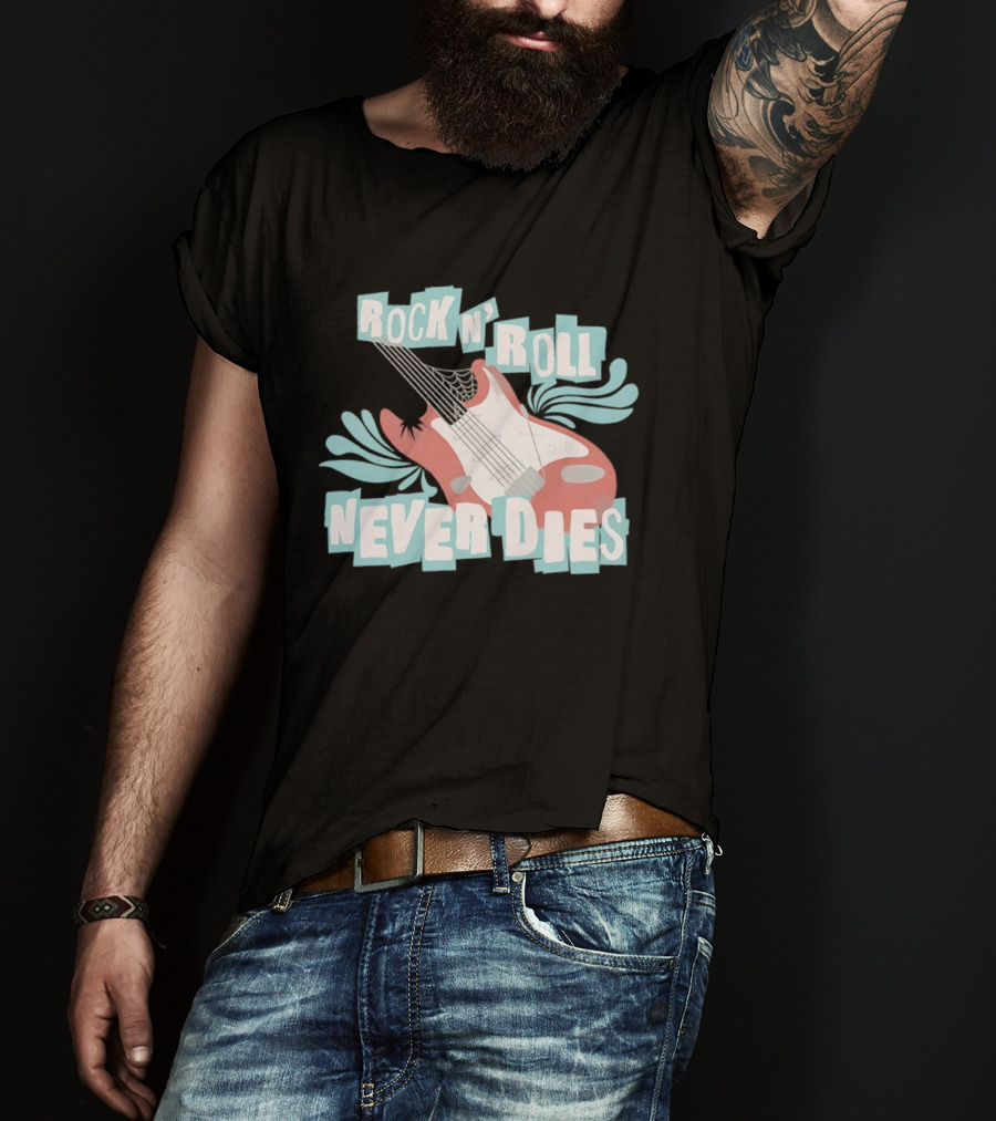 Rock N' Roll Never Dies Electric Guitar T-Shirt