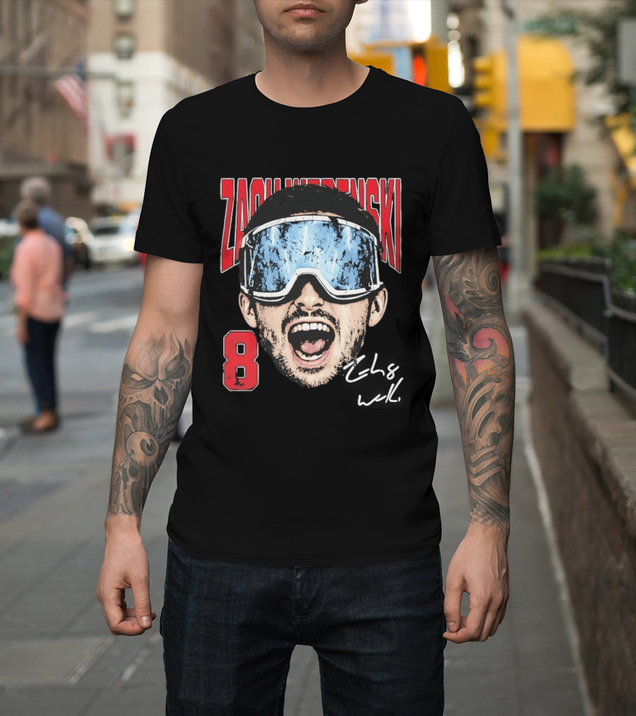 Zach Werenski 8 Columbus Blue Jackets Goggles Fan Favorite T-Shirt
