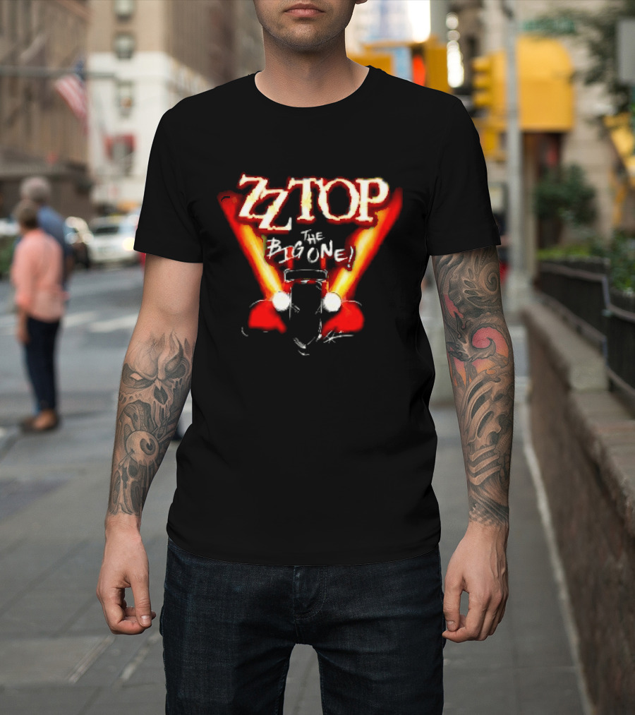 ZZ Top The Big One Baseball Bat Crossed Lights T-Shirt
