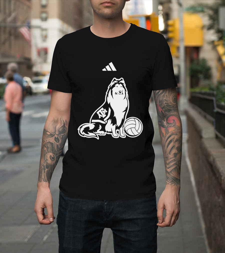 Adidas Texas A&M Aggies Volleyball Reveille Dog T-Shirt