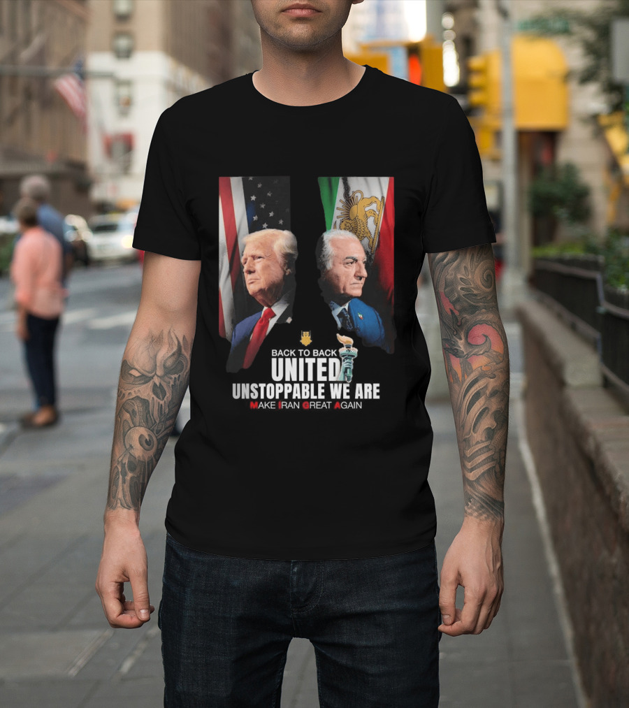 Thank You Trump United Unstoppable We Are Make Iran Great Again American and Iranian Flags T-Shirt
