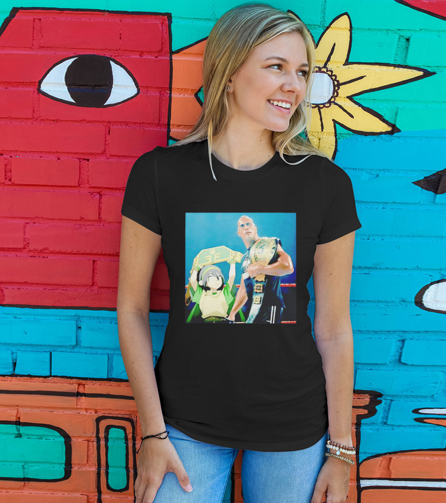 Dwayne The Rock Johnson Meets The Boulder Avatar Crossover Scene T-Shirt