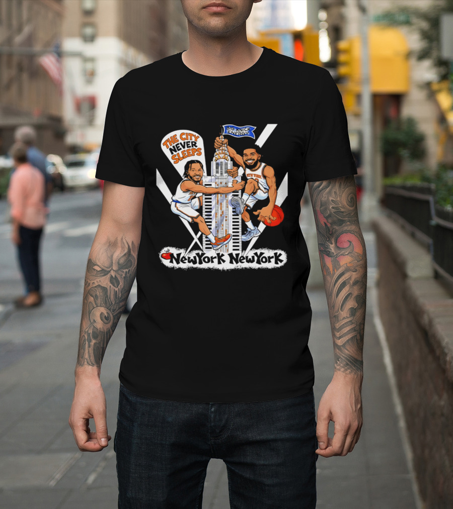 The City Never Sleeps New York New York Knicks T-Shirt