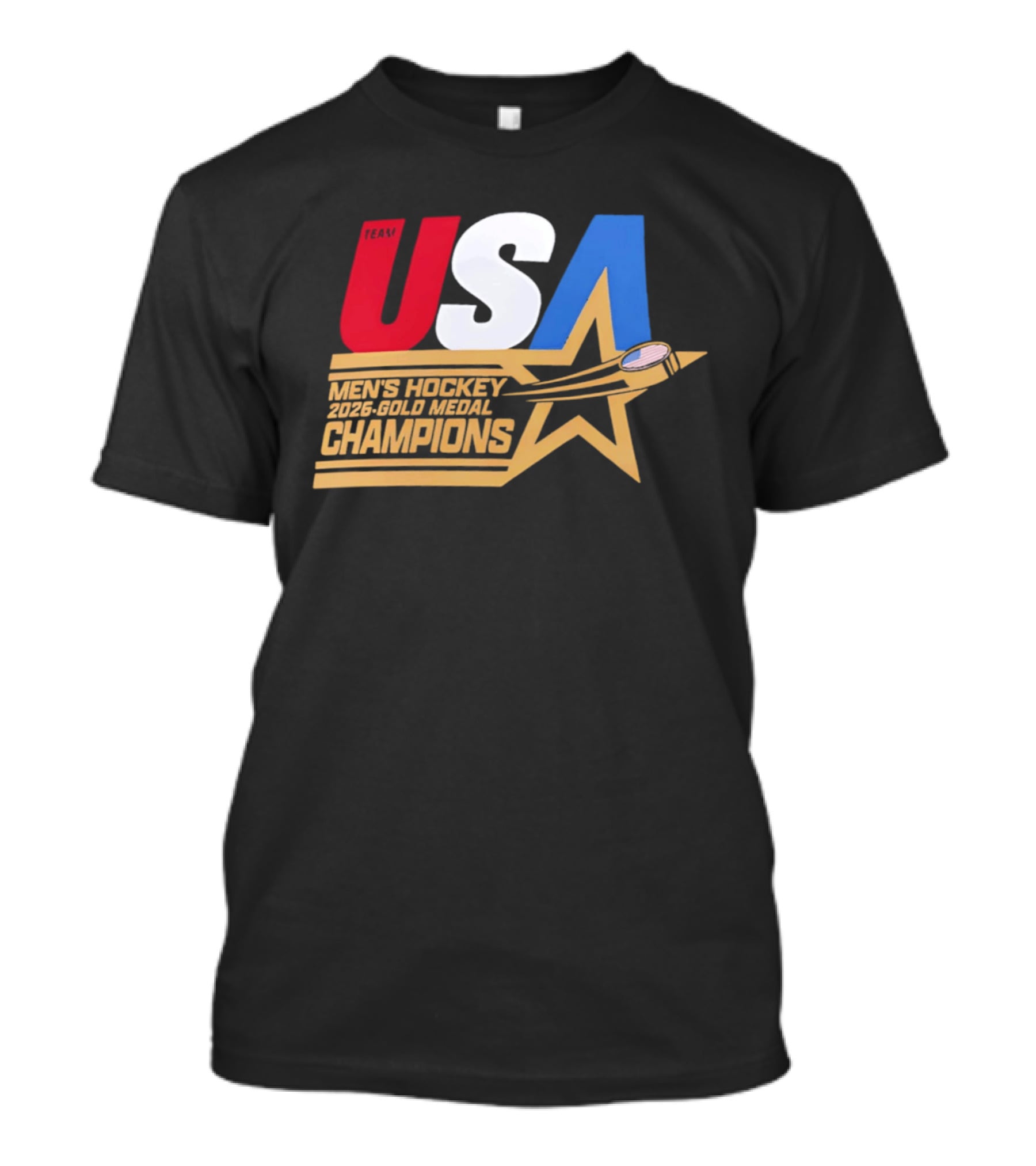 USA Men's Hockey 2026 Gold Medal Champions Star T-Shirt