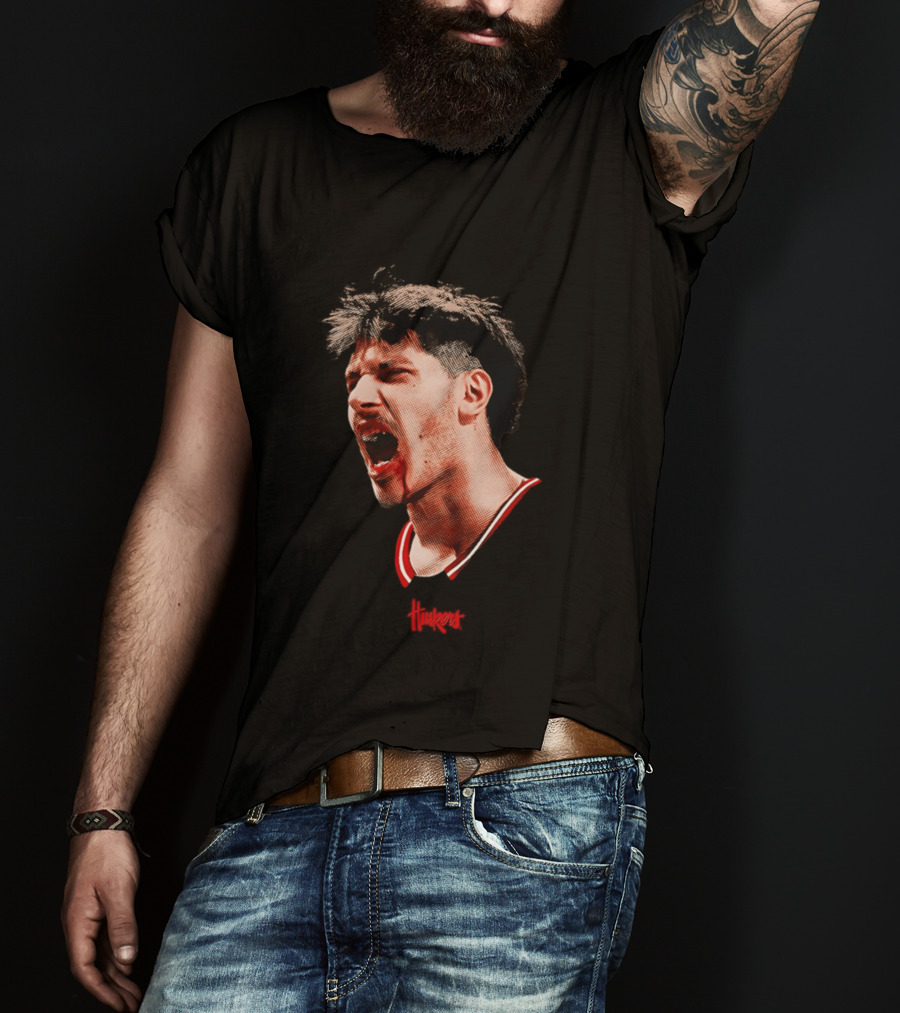 Berke Buyuktuncel Nebraska Cornhuskers Big Head Red Uniform T-Shirt