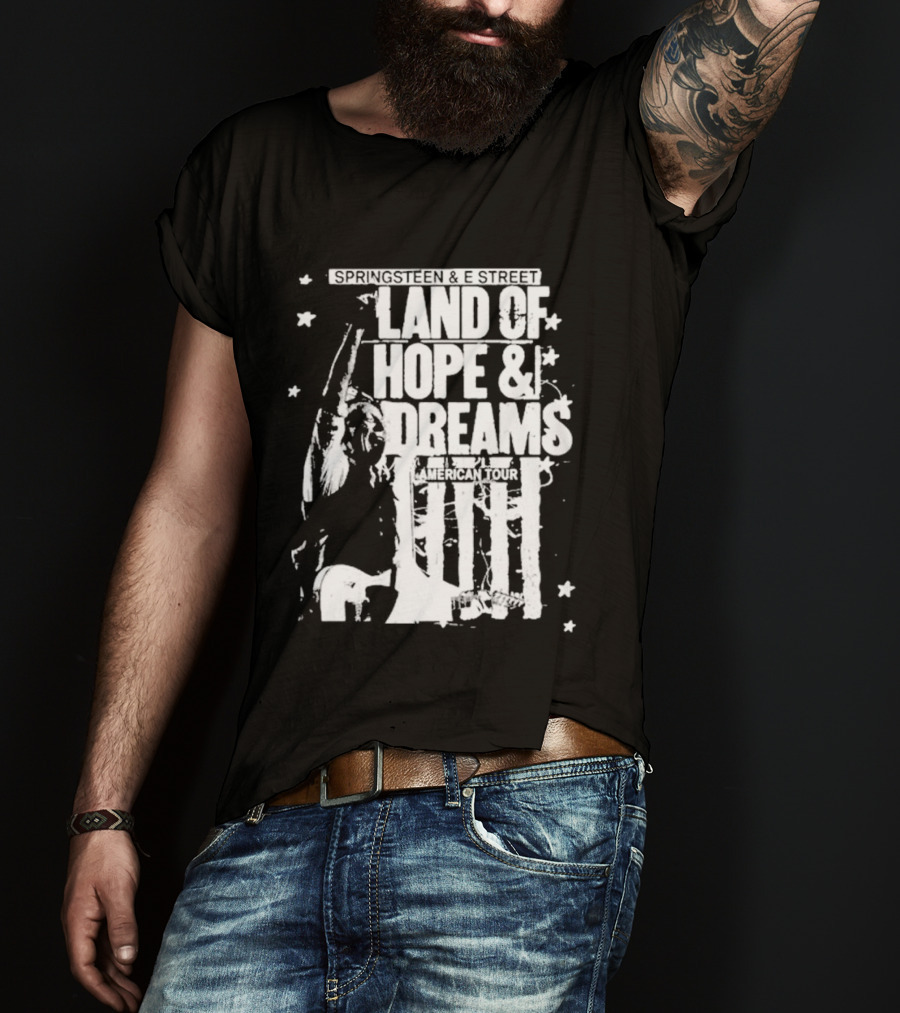 Bruce Springsteen Land Of Hope And Dreams American Tour 2026 Stars Guitarist T-Shirt