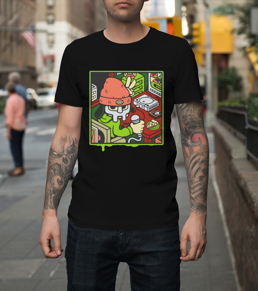 PaRappa The Rapper MF Doom Crossover Video Games Music Iconic Character Pizza Scene T-Shirt