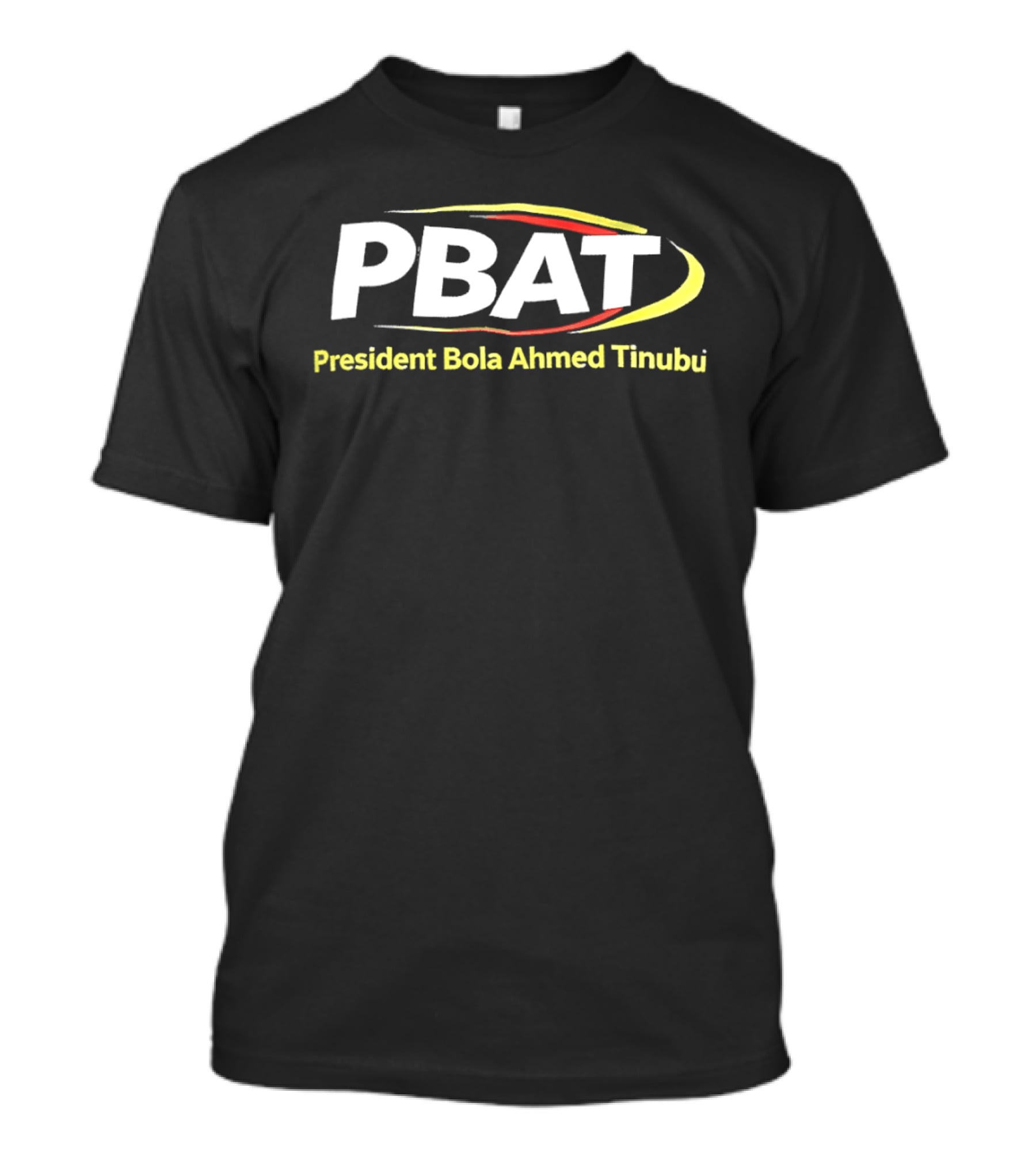 PBAT President Bola Ahmed Tinubu Red Yellow Swoosh T-Shirt