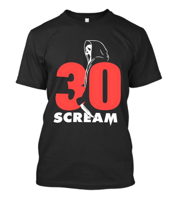 30 Scream Ghost Mask Scythe T-Shirt