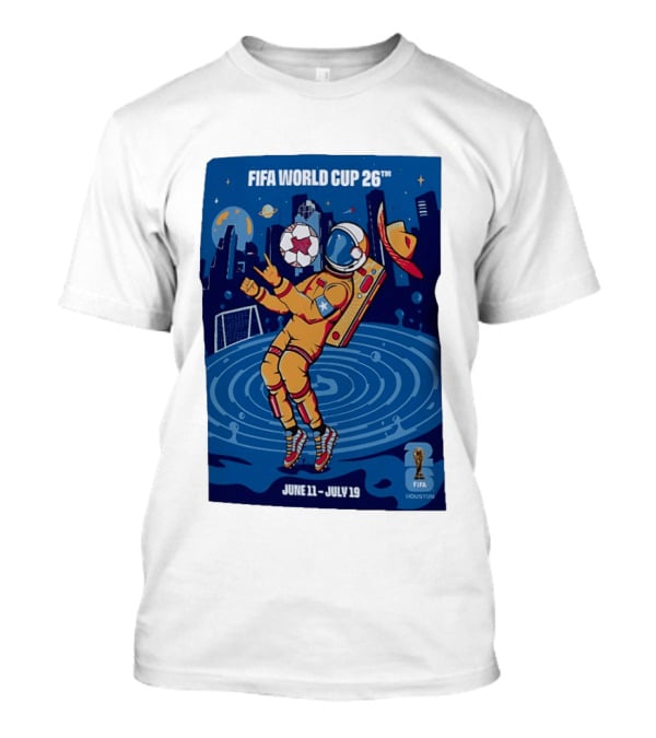 FIFA World Cup 2026 Astronaut In Houston June 11 July 19 Soccer Space T-Shirt