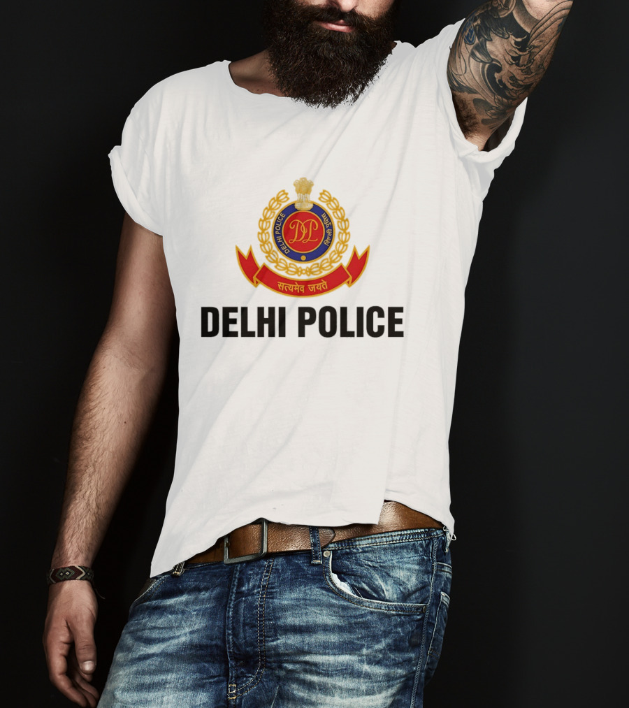 DELHI POLICE Satyamev Jayate Seal T-Shirt