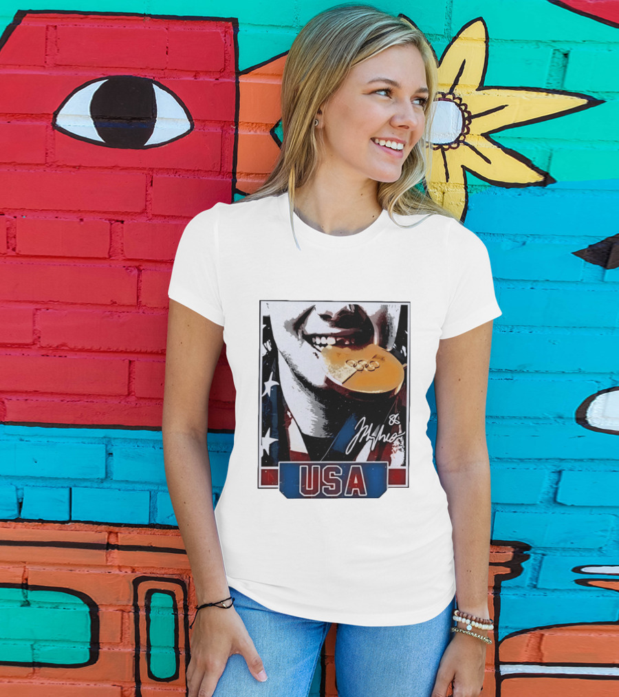 USA Gold Medal Hockey Jack Hughes Autograph 88 T-Shirt