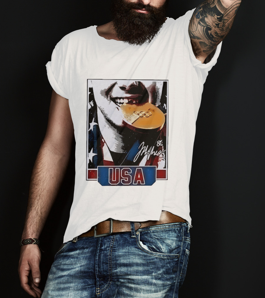 USA Gold Medal Hockey Jack Hughes Autograph 88 T-Shirt