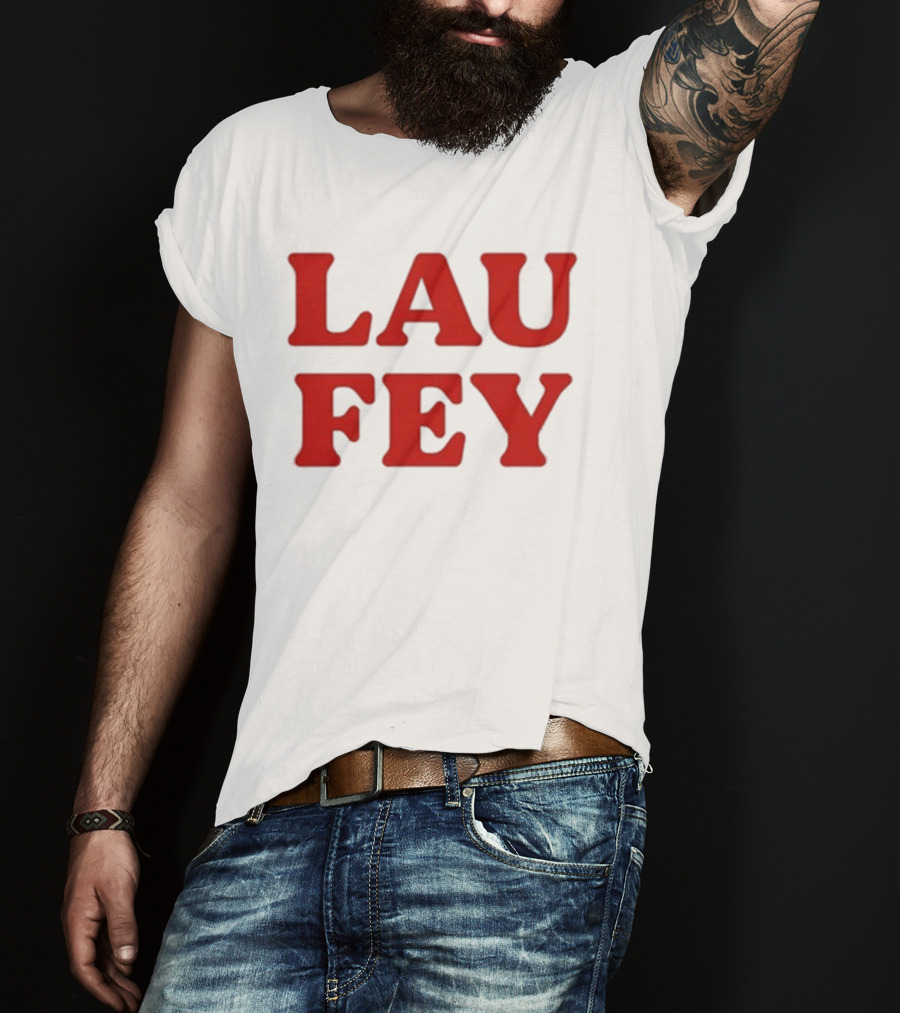 Laufey Music LAU FEY Text Bold Red Styling T-Shirt