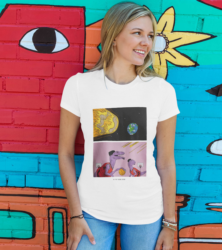 LeBron James Raptors Dinosaurs Meteor Basketball 2018 T-Shirt