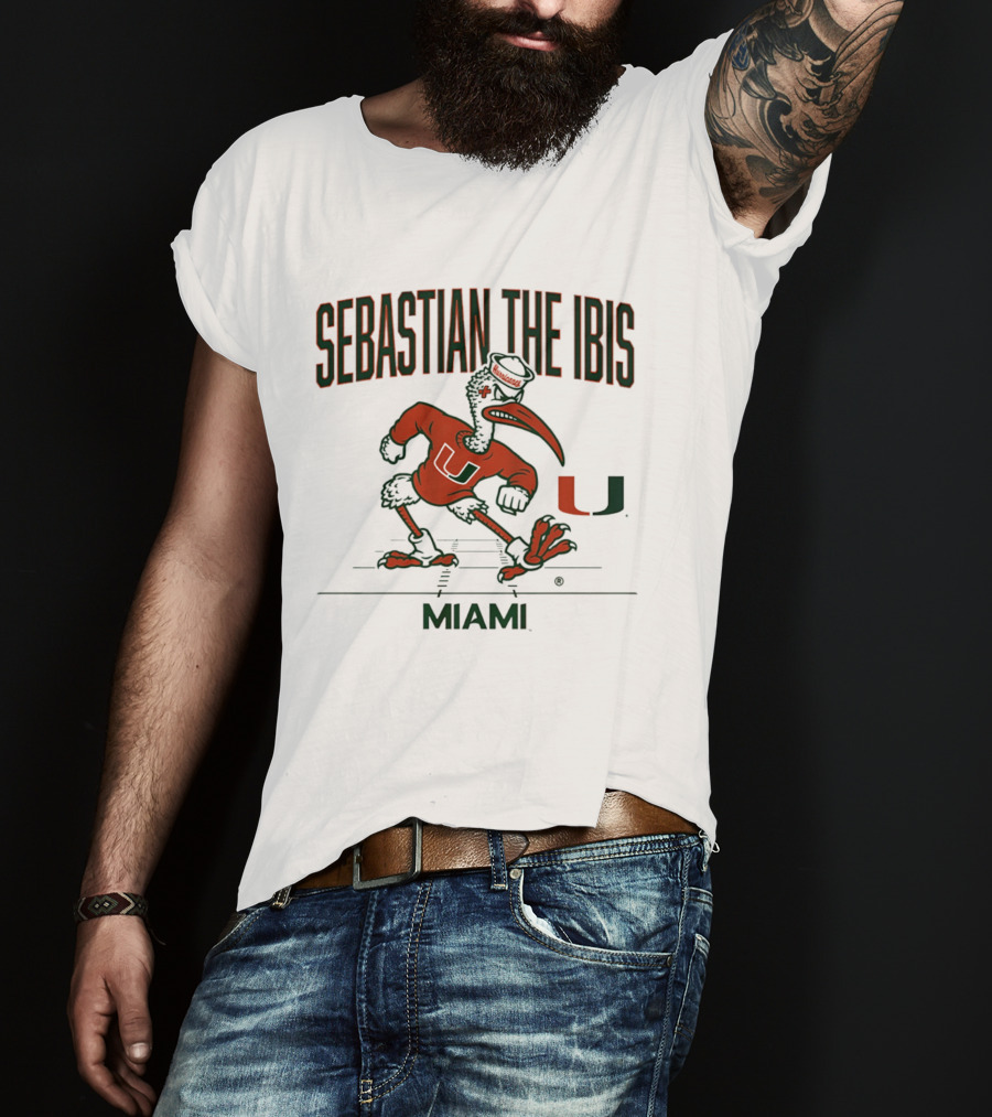Miami Hurricanes Sebastian The Ibis U Gridiron Game Day Spirit T-Shirt