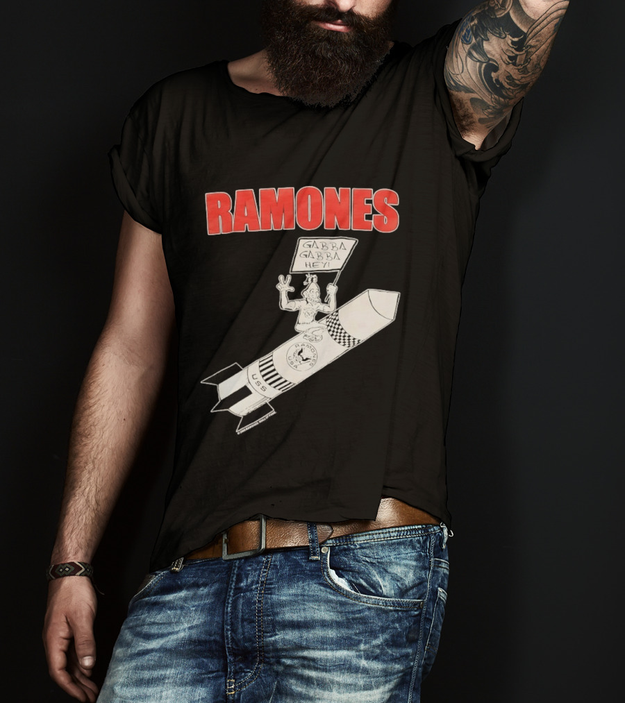 Ramones Gabba Gabba Hey USS Rocket Punk T-Shirt