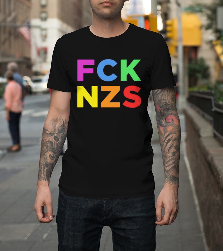 FCK NZS Rainbow Bold Block Letters T-Shirt