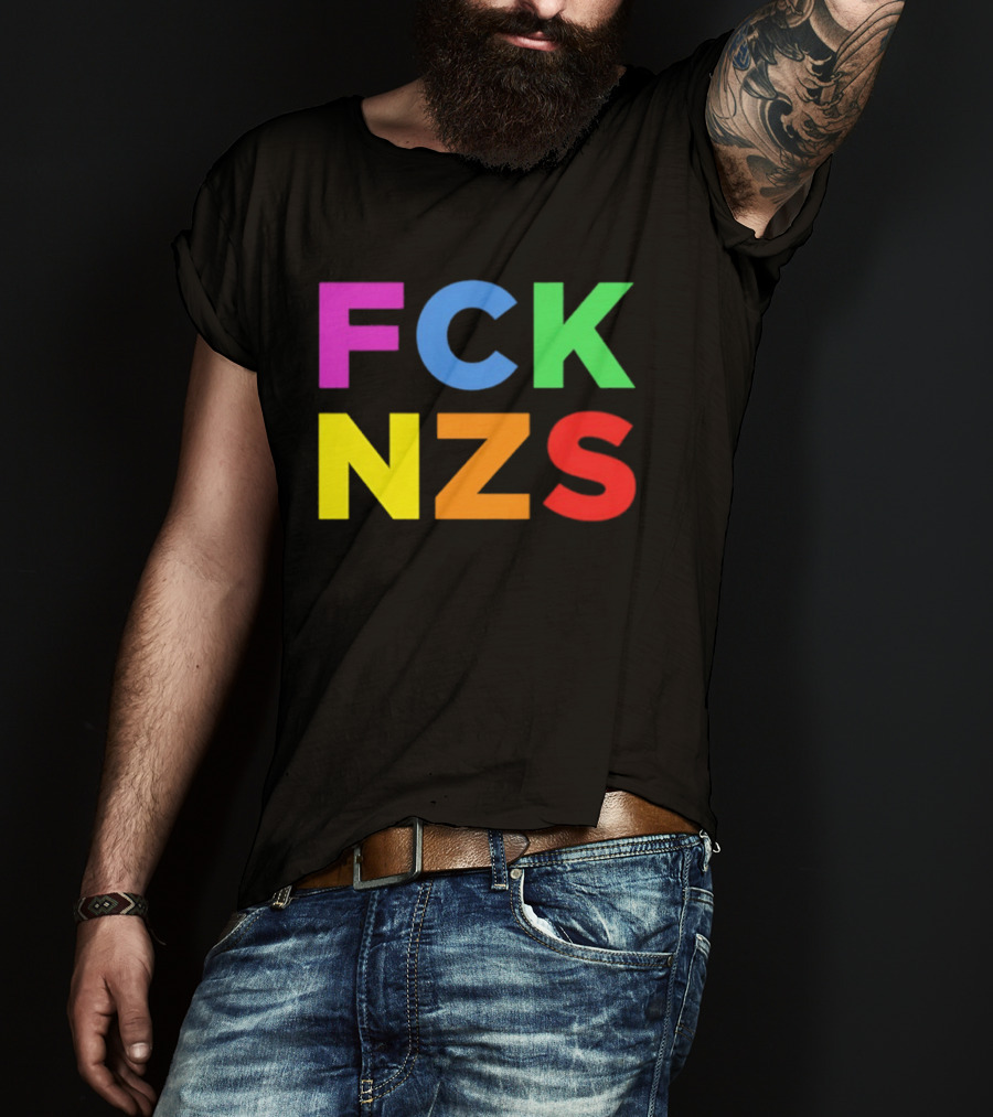 FCK NZS Rainbow Bold Block Letters T-Shirt