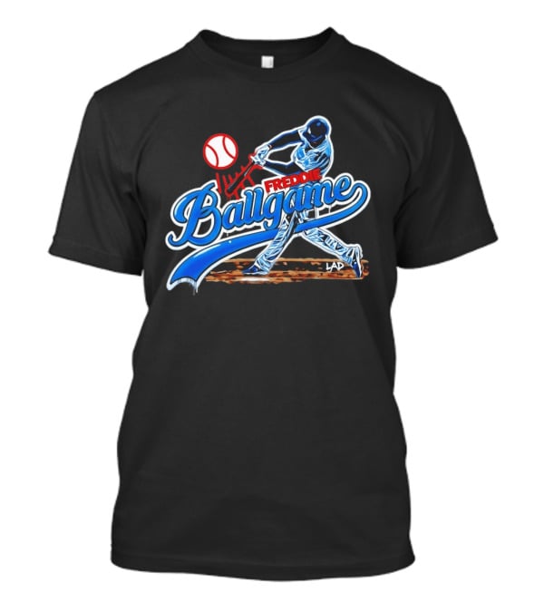 Freddie Ballgame Los Angeles Dodgers Baseball Graffiti Style Batter T-Shirt